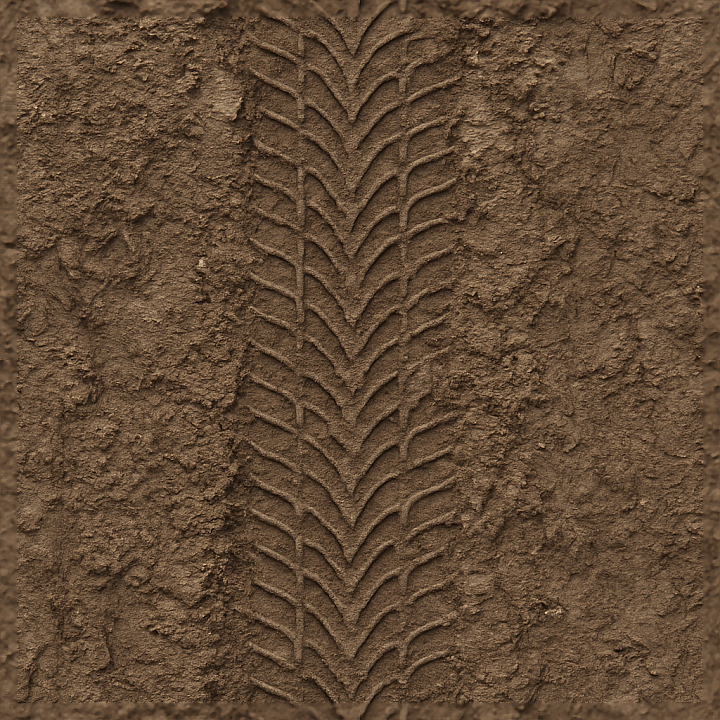 Forest Trail Rubber Imprint Tire Track Dirt Muddy Tire Tread Muddy Trail seamless PBR texture preview