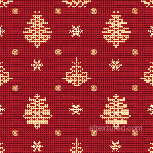 All Christmas Digital paper Texture of Red Christmas Fabric with Gold Trees and Snowflakes seamless All Christmas Digital paper PBR texture