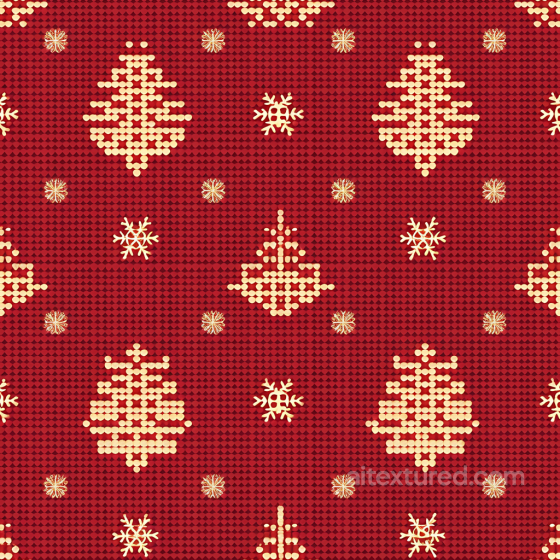 All Christmas Digital paper Texture of Red Christmas Fabric with Gold Trees and Snowflakes All Christmas Digital paper texture preview