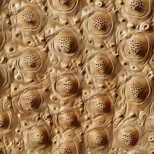 Seamless 3D Tan Exotic Reptile Leather PBR Texture with Raised Scales