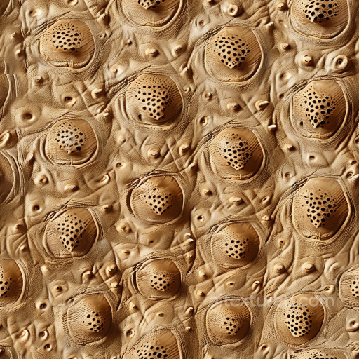 Tan Exotic Reptile Leather PBR Texture with Raised Scales seamless Leather PBR texture