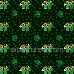 seamless Seamless 3D PBR Texture Featuring St Patrick's Day Characters and Shamrocks texture 8k free download PBR