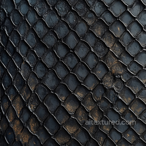Of Dark Reptile Scales With Detailed Surface Irregularities And Natural Wear seamless Skin PBR texture