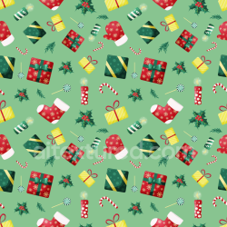 seamless Seamless 3D PBR Christmas Digital Paper Texture with Festive Gifts and Stockings texture 8k free download PBR
