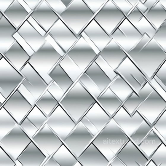 Reflective Steel Tile Texture with Geometric Overlap Pattern Metal texture preview