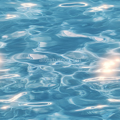 Seamless 3D PBR Pool Water Texture Featuring Calm Shimmering Ripples and Light Reflections