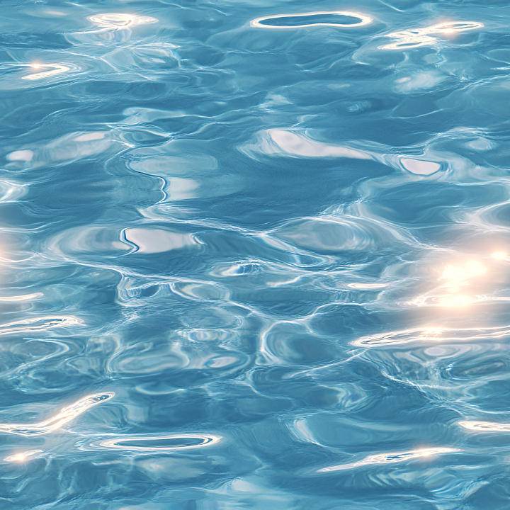 Pool Water Featuring Calm Shimmering Ripples and Light Reflections seamless PBR texture preview