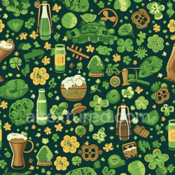 seamless Seamless 3D PBR Texture with St Patrick Themed Digital Paper Illustrations texture 8k free download PBR