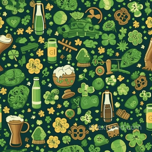 with St Patrick Themed Digital Paper Illustrations seamless St patrick digital paper bundle PBR texture