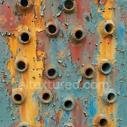 seamless Seamless 3D Rusty Metal PBR Texture with Peeling Multicolor Paint and Craters texture 8k free download PBR