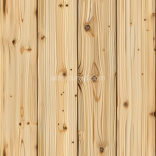 Seamless 3D Pine Wood PBR Texture with Natural Knots and Light Grain
