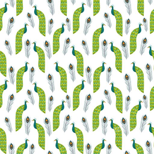 Pattern PBR Texture Featuring Stylized Peacock Birds and Feathers seamless Pattern Bundle PBR texture