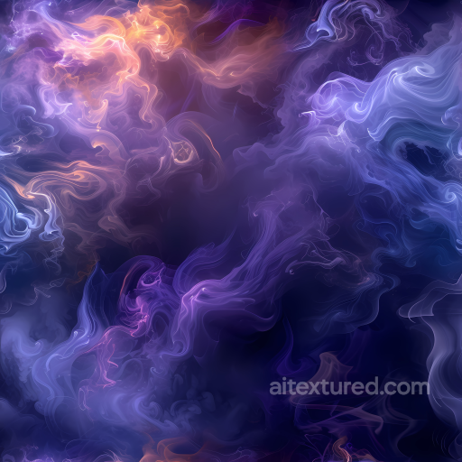 Space PBR Texture Featuring Glowing Nebula Clouds in Purple and Orange Hues seamless Star, space, planets PBR texture