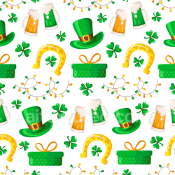 seamless Seamless 3D PBR Texture with St Patrick Symbols in Cartoon Style texture 8k free download PBR