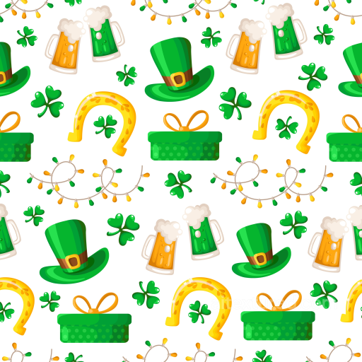 with St Patrick Symbols in Cartoon Style seamless St patrick digital paper bundle PBR texture