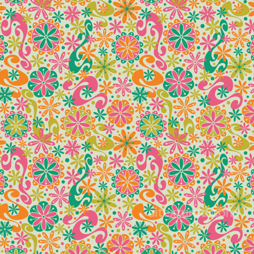 Vibrant Embroidered Floral Fabric Seamless Texture with Retro Style seamless Embroidered floral PBR texture
