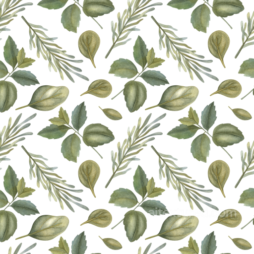 Soft Watercolor Greenery Leaves Pattern Seamless Texture seamless watercolor greenery  PBR texture