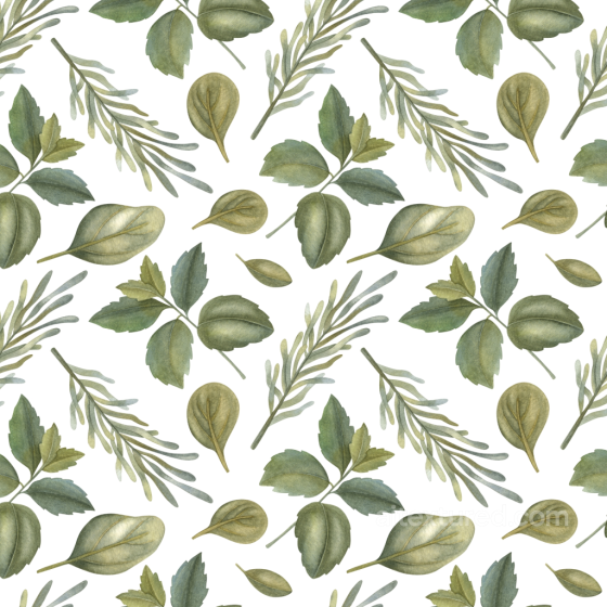 Soft Watercolor Greenery Leaves Pattern Seamless Texture watercolor greenery texture preview