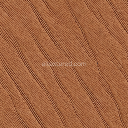 Preview — Seamless 3D Brown Wrinkled Leather PBR Texture with Prominent Grain and Deep Folds