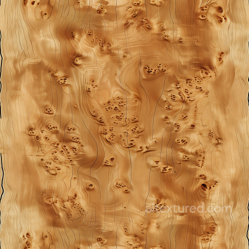 Birch Wood Burl PBR Texture with Knots and Grain Detail seamless Wood PBR texture