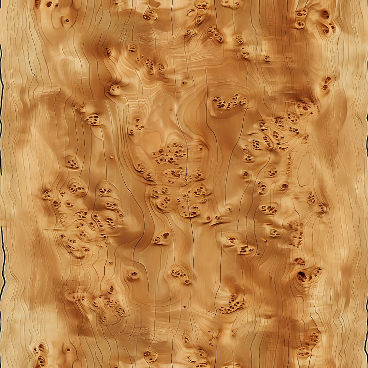 Birch Wood Burl with Knots and Grain Detail seamless PBR texture preview