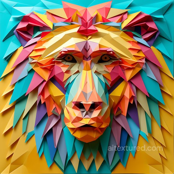Featuring Vibrant Geometric Baboon Design Animal texture preview