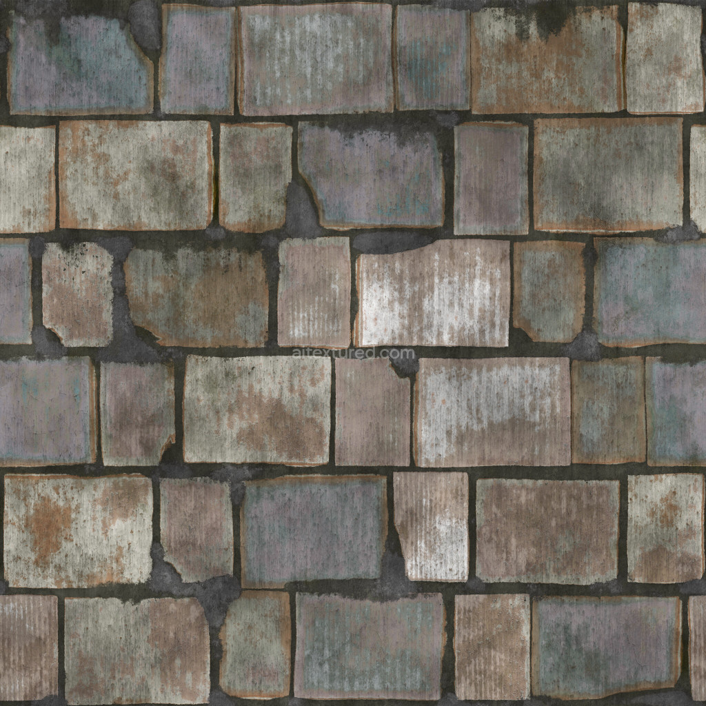 Seamless PBR bricks texture with weathered appearance