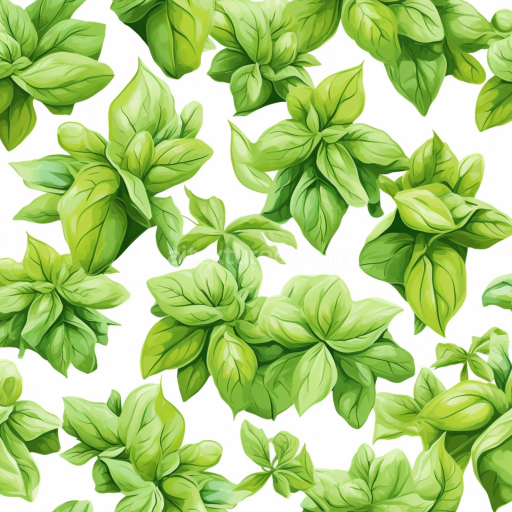 Seamless 3D PBR Texture of Vibrant Green Leaf Clusters Digital Paper