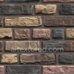 seamless Seamless 3D PBR Texture of Multicolored Cracked Brick Wall with Rough Surface texture 8k free download PBR