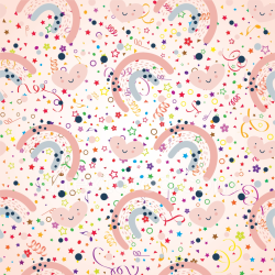 seamless Seamless 3D PBR Colorful Confetti and Rainbow Party Pattern Texture texture 8k free download PBR