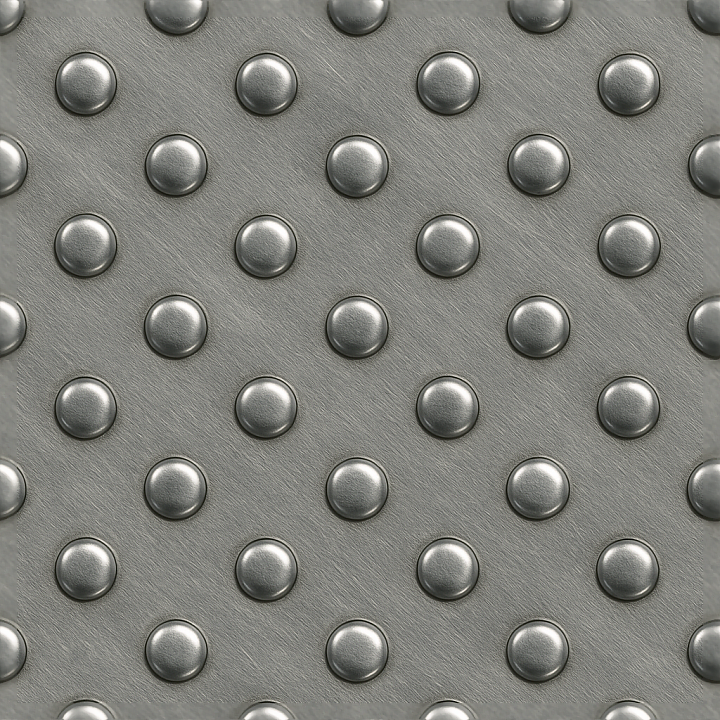 Tactile Plate With Polished Steel Surface And Raised Bumps seamless PBR texture preview