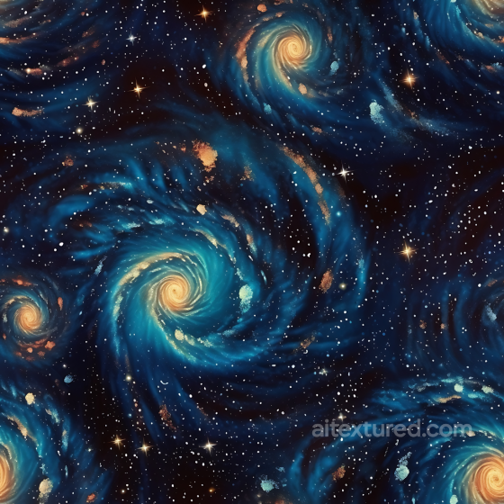 Spiral Galaxy Nebula PBR Texture with Luminous Cosmic Swirls Star, space, planets texture preview