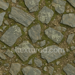 seamless Seamless 3d texture pbr 8k of slate tiled stone with mossy stones and lichen crust texture 8k free download PBR