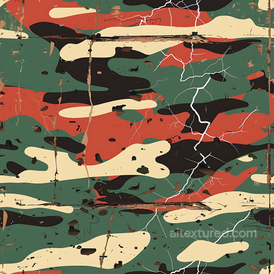 Vintage Woodland Camouflage Texture with Distressed Weathered Effect Color Camouflage texture preview
