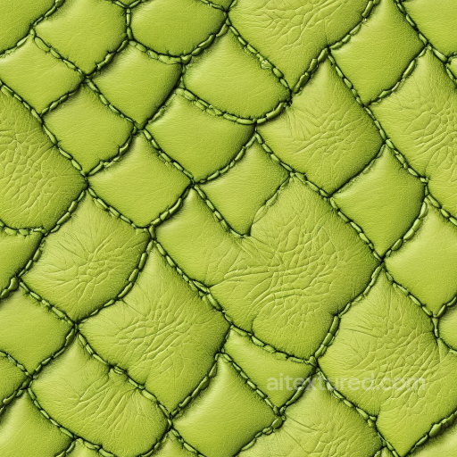 Of Lime Green Stitched Patchwork Leather With Subtle Wrinkles seamless Leather PBR texture