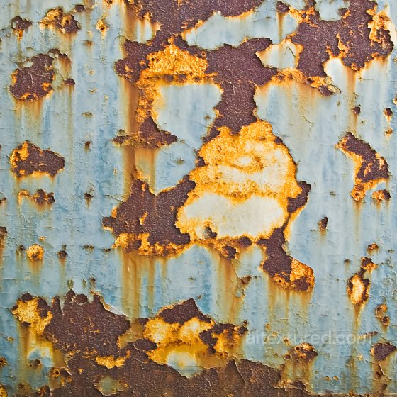 Rusted Metal Texture with Cracked and Peeling Paint in Blue and Orange Rust texture preview