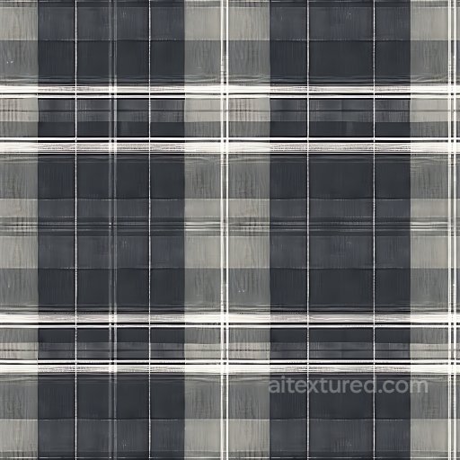Seamless 3D PBR Texture of Black and Gray Subtle Plaid Fabric Pattern texture preview