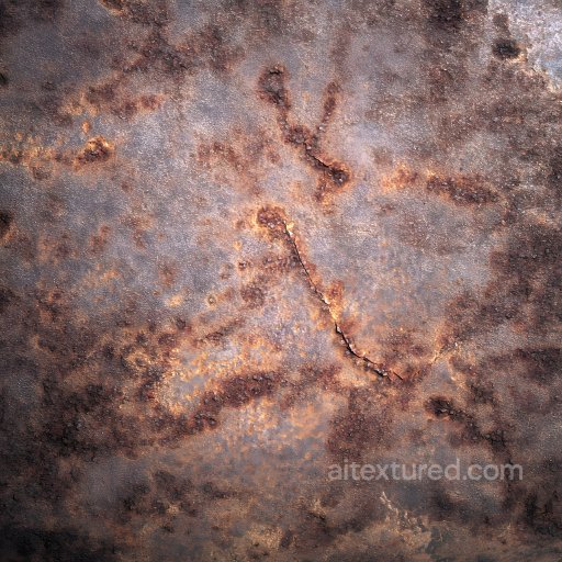 Rust Texture of Rusted Metal with Cracks and Corrosion seamless Rust PBR texture