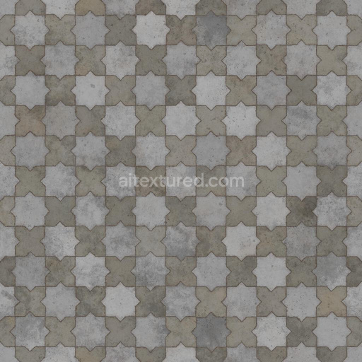 Preview — Star and Cross Shaped Concrete Tile Texture | Free PBR