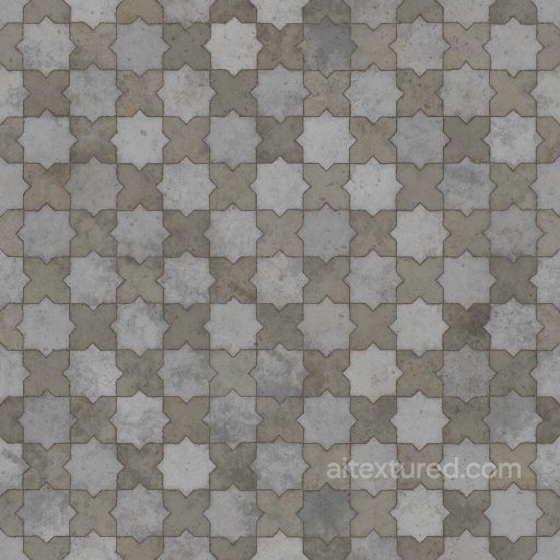 Star and Cross Shaped Concrete Tile Texture | Free PBR seamless Concrete PBR texture