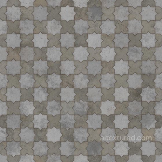 Star and Cross Shaped Concrete Tile Texture | Free PBR Concrete texture preview