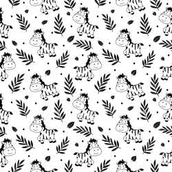 Seamless 3D Pattern PBR Texture Featuring Cute Zebra Motifs and Tropical Leaves texture preview