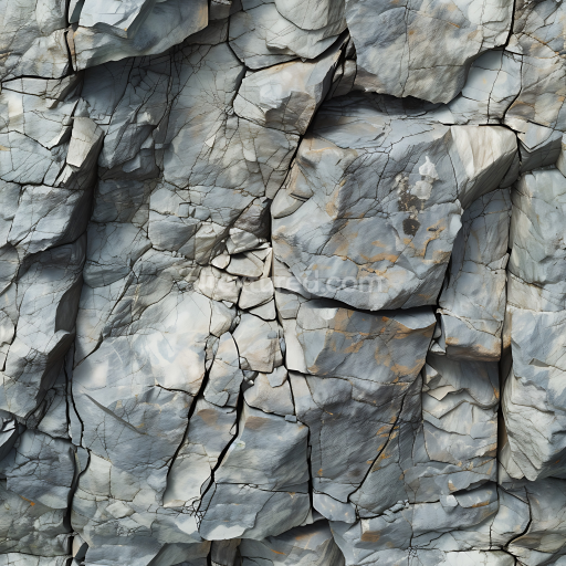 Seamless 3D Rocky Cliff Wall PBR Texture Featuring Layered Slate and Natural Cracks