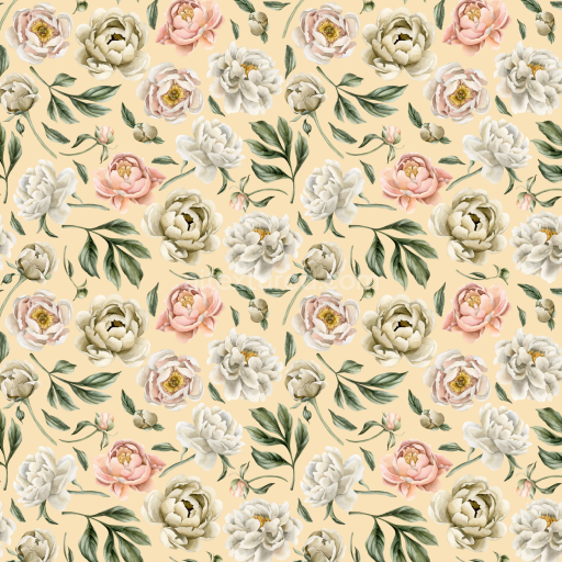 Seamless 3D PBR Texture of Pastel Floral Fabric Pattern