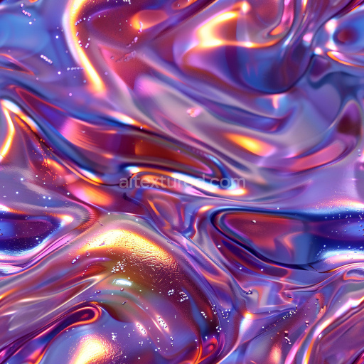 Seamless 3D PBR Glossy Texture Featuring Colorful Liquid-Like Reflective Surface