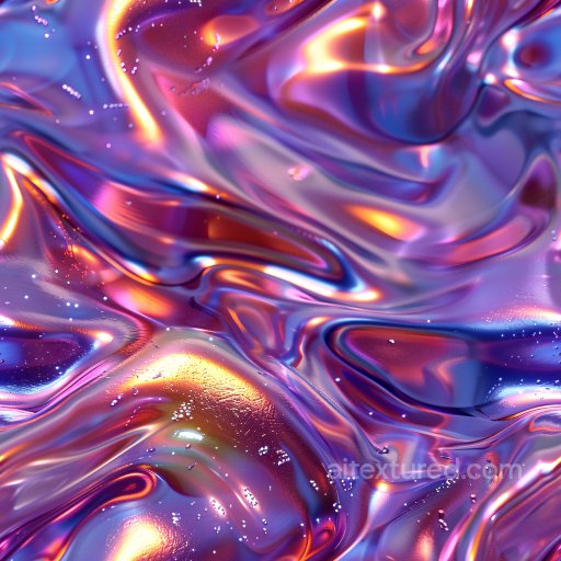 Seamless 3D PBR Glossy Texture Featuring Colorful Liquid-Like Reflective Surface texture preview