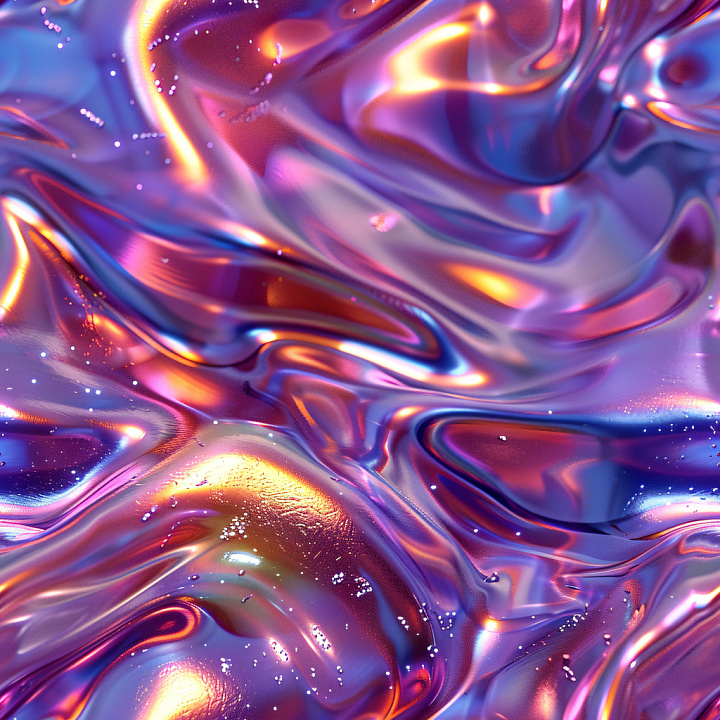 Glossy Featuring Colorful Liquid-Like Reflective Surface seamless PBR texture preview