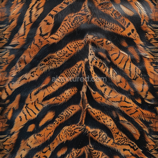 Seamless 3D Tiger Fur Patterned Leather PBR Texture with Lush Hair Detail