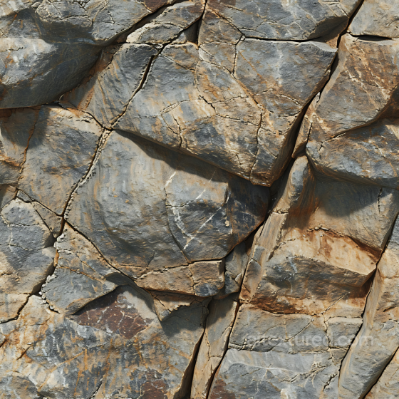 Stone Texture of Rough Rocky Cliff Wall with Crack Patterns and Rust Tones Stone texture preview