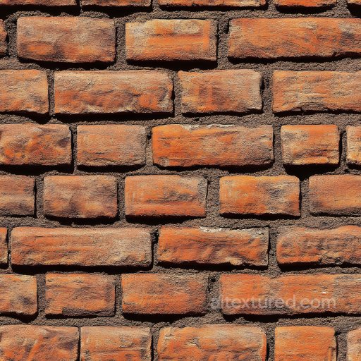 Cracked Brick Wall PBR Texture with Rough Orange and Brown Surface seamless Brick PBR texture